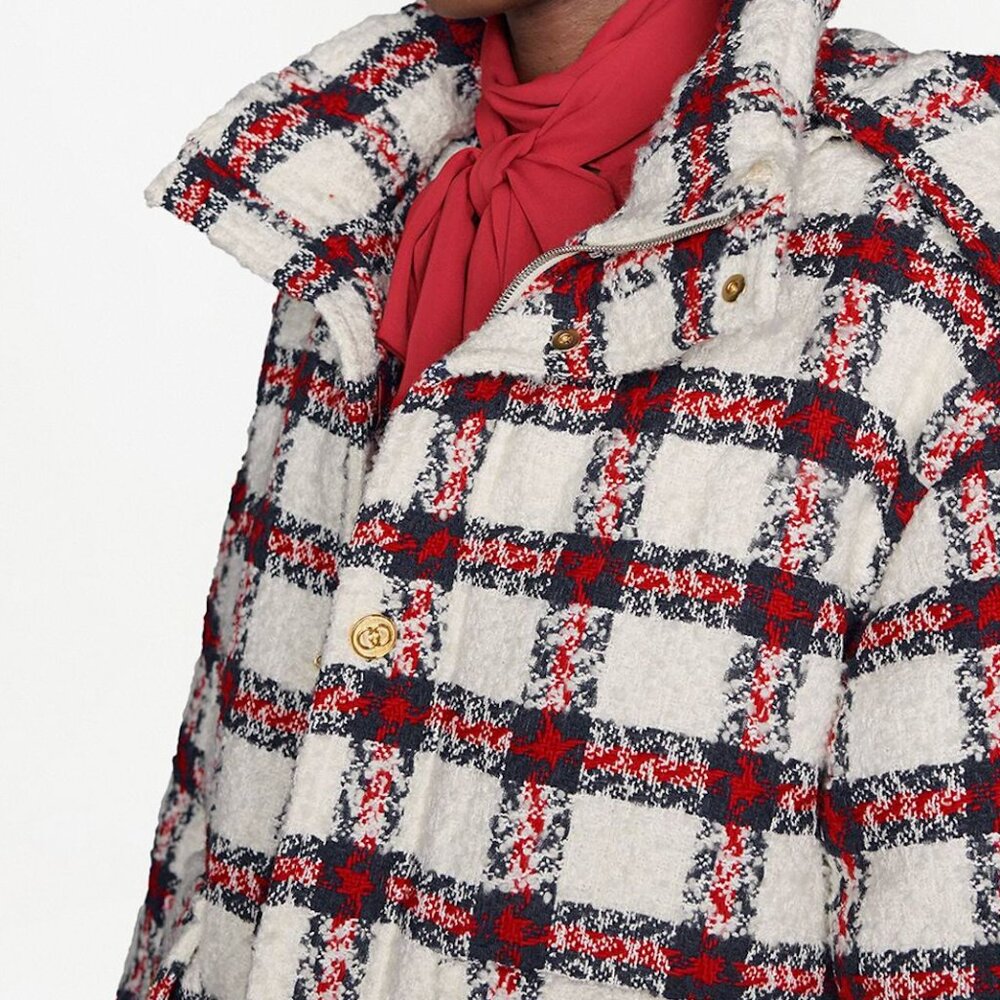 NWT Gucci tweed check-print jacket Size 42 - Picture 3 of 16